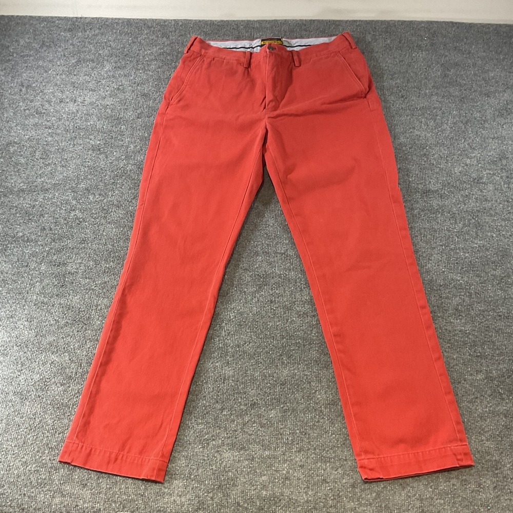 Ralph Lauren Rugby Mens Red Chino Pants Cotton Twill Straight Leg 34x32
